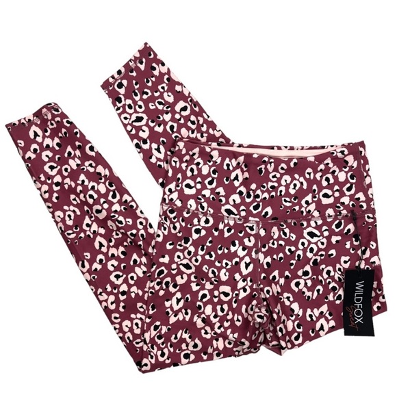 NWT Wildfox Large Pink Animal Print High Waist Workout Leggings Comfy & Stylish - Picture 6 of 6
